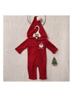 Baby Christmas Hooded Fleece Coverall Baby’s 0/3m Holiday Outfit African Santa